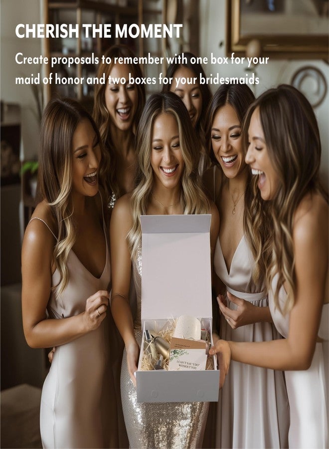 Your Perfect Day صندوق اقتراح وصيفات العروس ليومك المثالي - صناديق هدايا مغناطيسية من الورق المقوى لحفلات الزفاف - ملصقات، شريط، ورق مجعد - مجموعة من صندوقين لوصيفات العروس وصندوق واحد لوصيفة الشرف - Image 5